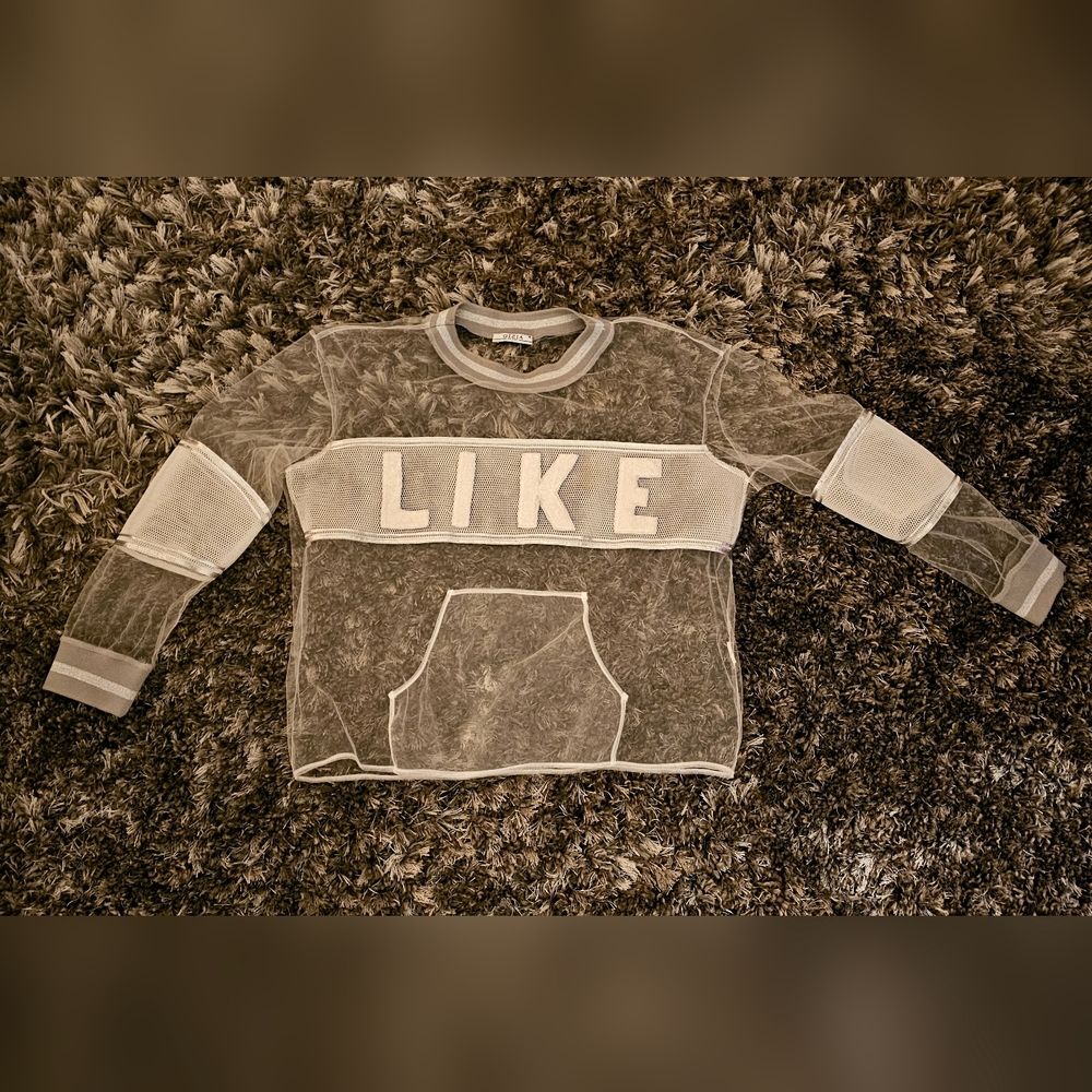 Sheer Sporty Gray 'LIKE' Top by Gizia